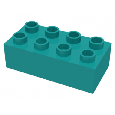 dark turquoise duplo brick 2 x 4