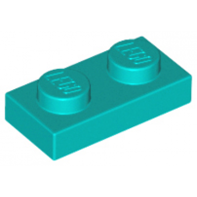 dark turquoise plate 1 x 2