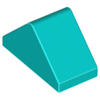 dark turquoise slope 45 2 x 1 double with bottom stud holder