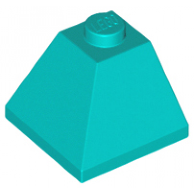dark turquoise slope 45 2 x 2 double convex corner