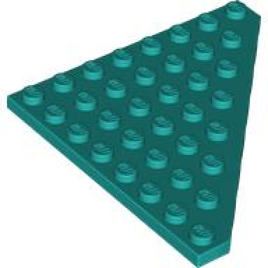 dark turquoise wedge plate 8 x 8 cut corner