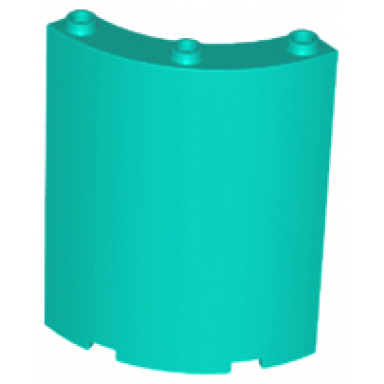 dark turquoise cylinder quarter 4 x 4 x 6