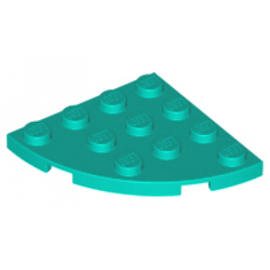 dark turquoise plate round corner 4 x 4
