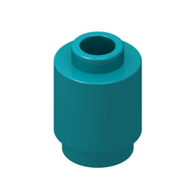 dark turquoise brick round 1 x 1