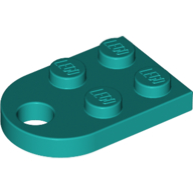 dark turquoise plate modified 2 x 3 with hole