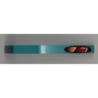 dark turquoise technic liftarm modified bent thick 1 x 11.5 double with taillight left pattern sticker - set 8202
