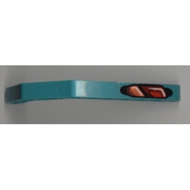 dark turquoise technic liftarm modified bent thick 1 x 11.5 double with taillight right pattern sticker - set 8202