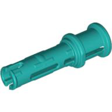 dark turquoise technic pin 3l with friction ridges and stop bush