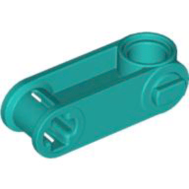 dark turquoise technic axle and pin connector perpendicular 3l with pin hole