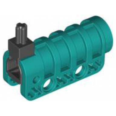 dark turquoise projectile launcher cannon round bottom with same color tip and black trigger