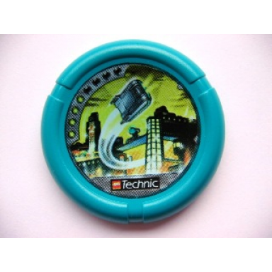 throwing disk with throwbot turbo slizer city pips lego technic logo and flying box in city pattern