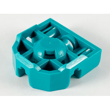 dark turquoise technic pin connector block 3 x 3 x 1