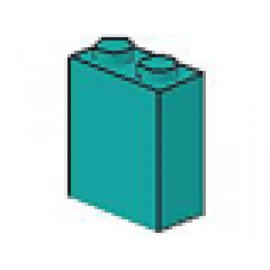 dark turquoise brick 1 x 2 x 2 with inside axle holder