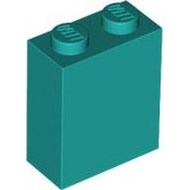 dark turquoise brick 1 x 2 x 2 with inside stud holder