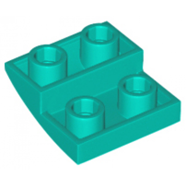 dark turquoise slope curved 2 x 2 x 2 3 inverted