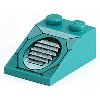 dark turquoise slope 33 3 x 2 with air vents pattern