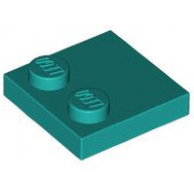 dark turquoise tile modified 2 x 2 with studs on edge