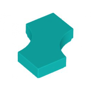 dark turquoise tile modified 2 x 2 with 2 1 x 1 curved cutouts double arrow