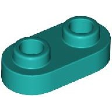 dark turquoise plate round 1 x 2 with open studs