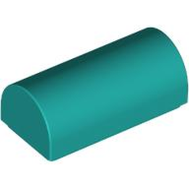 dark turquoise slope curved 1 x 2 x 2 3 double