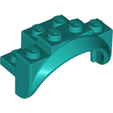 dark turquoise vehicle mudguard 4 x 2 1 2 x 2 with arch round solid studs and rounded legs