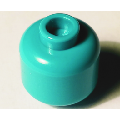 dark turquoise minifigure head plain