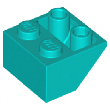 dark turquoise slope inverted 45 2 x 2 with flat bottom pin