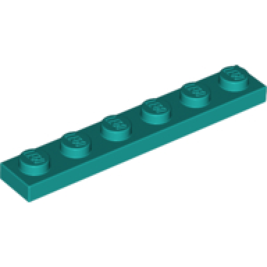 dark turquoise plate 1 x 6