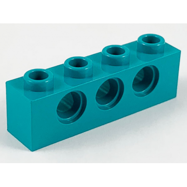 dark turquoise technic brick 1 x 4 with holes