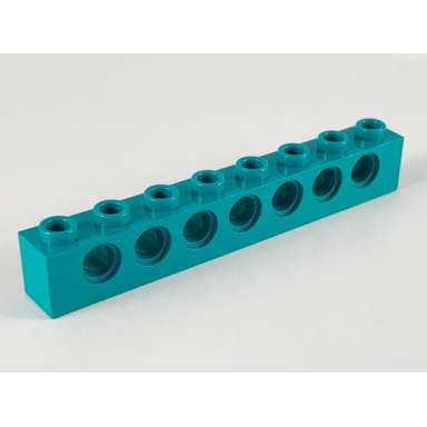 dark turquoise technic brick 1 x 8 with holes
