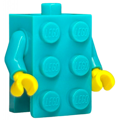 torso 2 x 3 brick costume dark turquoise arms yellow hands bam