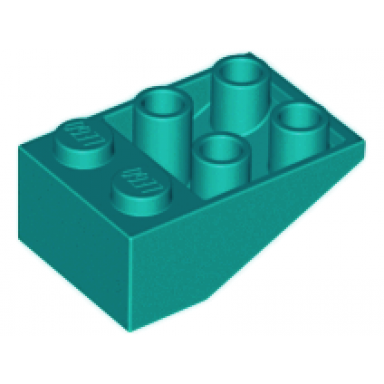 dark turquoise slope inverted 33 3 x 2 with flat bottom pin without connections between studs