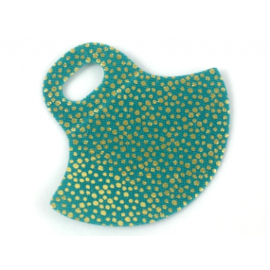 dark turquoise mini doll skirt cloth friends short and flared with large hole with gold dots pattern