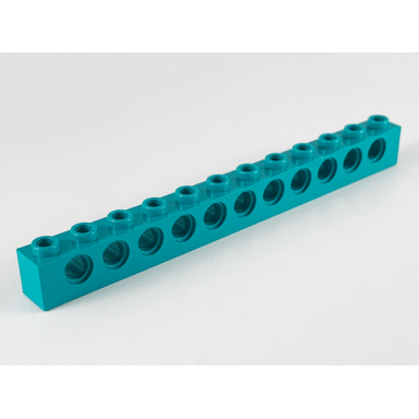 dark turquoise technic brick 1 x 12 with holes