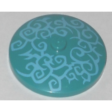 dark turquoise dish 4 x 4 inverted radar with solid stud with sand blue swirls pattern
