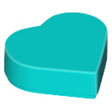 dark turquoise tile round 1 x 1 heart