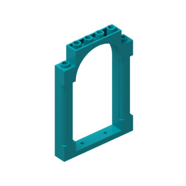 dark turquoise door frame 1 x 6 x 7 arched with notches and rounded pillars