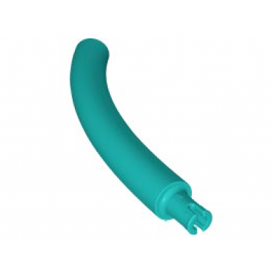 dark turquoise dinosaur tail neck middle section with bar hole and technic pin