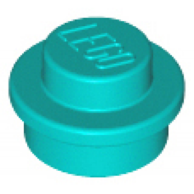 dark turquoise plate round 1 x 1