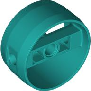 dark turquoise cylinder 4 x 4 x 1 2 3 with pin holes and center bar