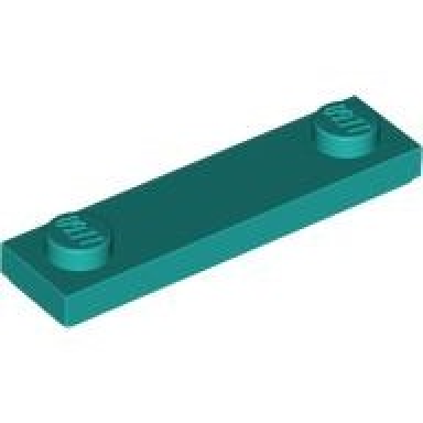 dark turquoise plate modified 1 x 4 with 2 studs with groove