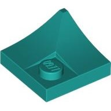 dark turquoise arch 2 x 2 inverted corner with recessed stud