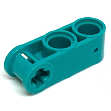 dark turquoise technic axle and pin connector perpendicular 3l with 2 pin holes