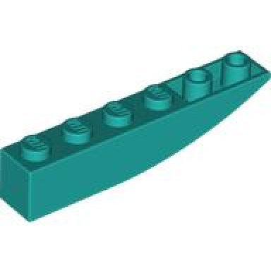 dark turquoise slope curved 6 x 1 inverted