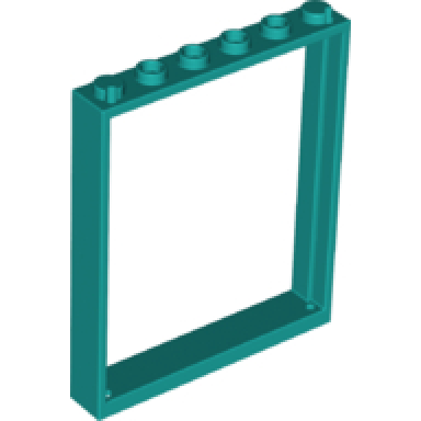 dark turquoise window 1 x 6 x 6 flat front