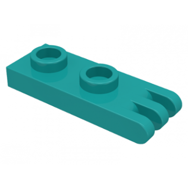 dark turquoise hinge plate 1 x 2 with 3 fingers on end - hollow studs