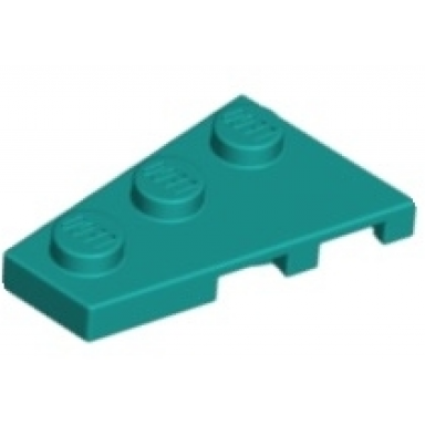 dark turquoise wedge plate 3 x 2 left