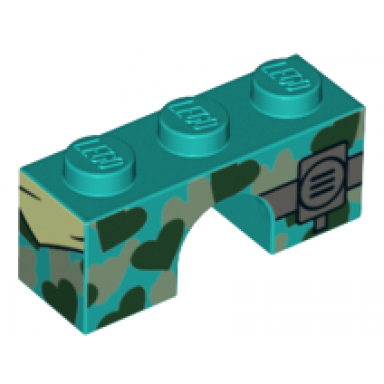 arch 1 x 3 with black and silver heart camouflage and radio pattern