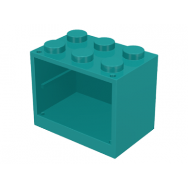 dark turquoise container cupboard 2 x 3 x 2 - solid studs
