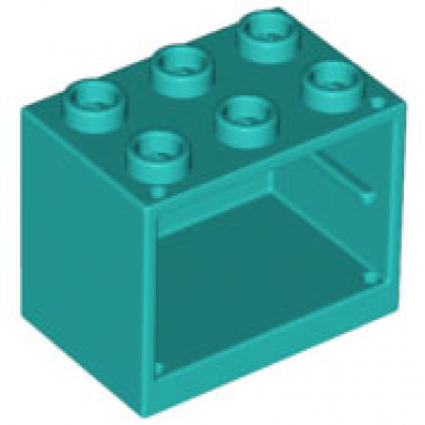 dark turquoise container cupboard 2 x 3 x 2 - hollow studs
